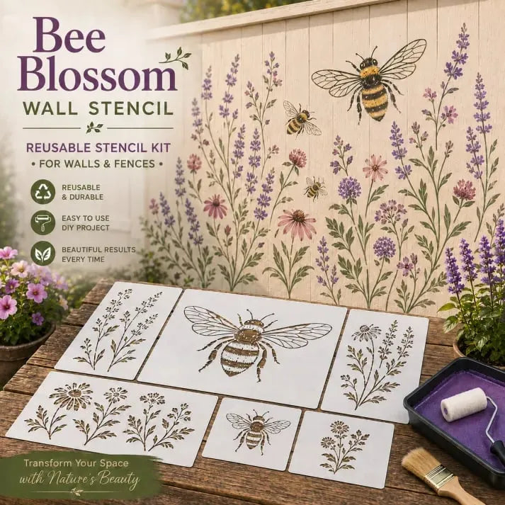 🎉🌿 Garden Wall Stencil, Reusable DIY Kit for Walls, Fences & Patios