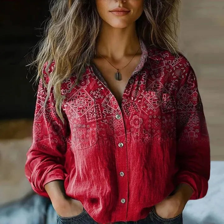 Printed Vintage Blouse
