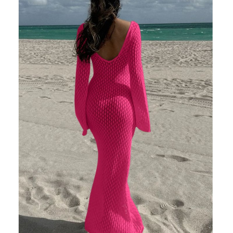 Hollowed-out Textured Dress