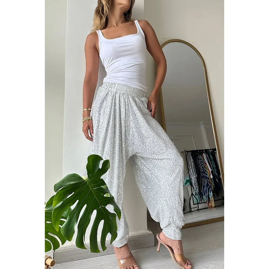 Loose sequined bloomers