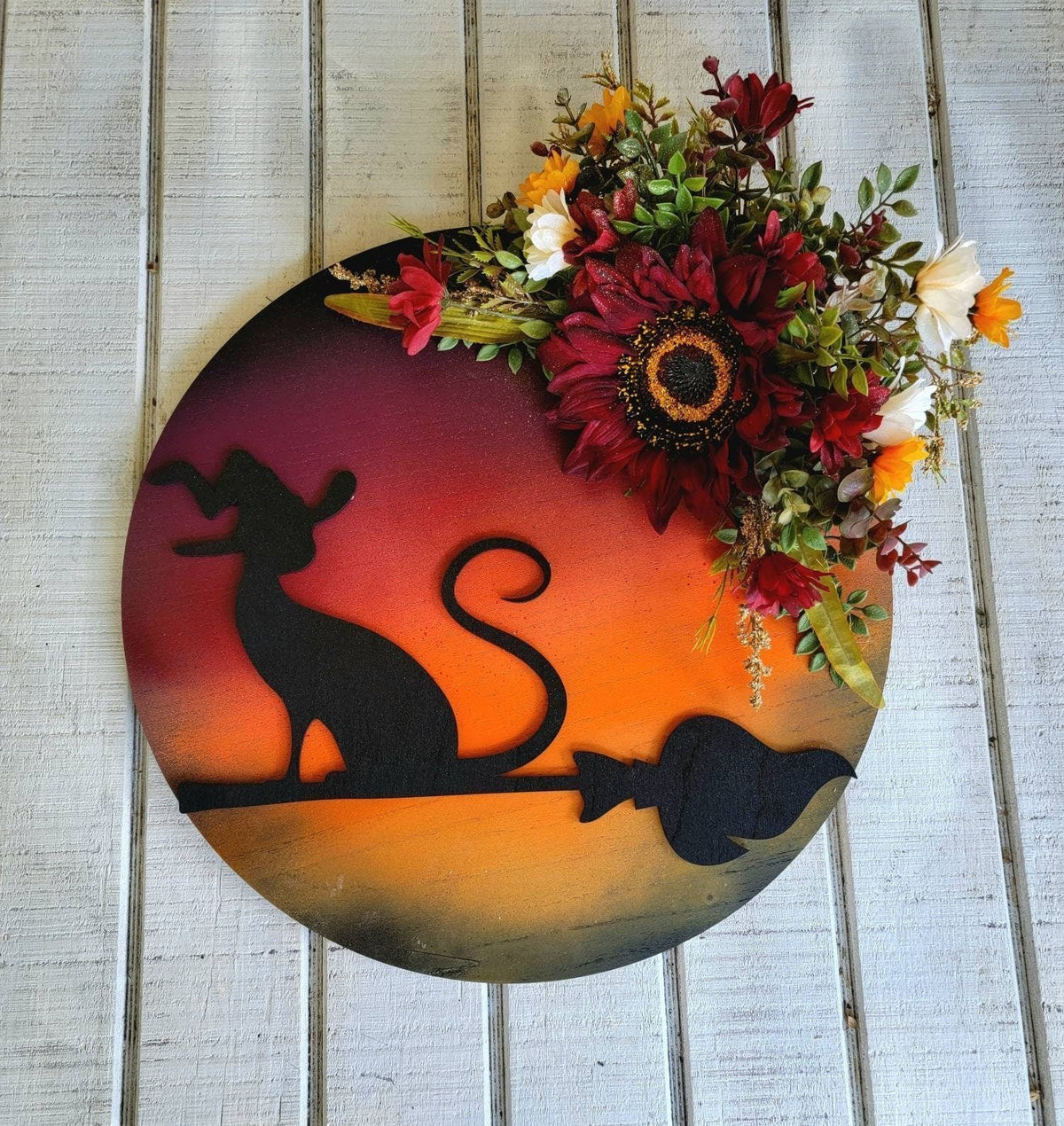 WITCHY CELESTIAL DOOR/ART HALLOWEEN LUNAR DECOR KITTY LOVERS GIFT- 🔥 BUY 2 FREE SHIPPING!