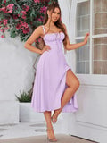 💐Ruched Bust Split Thigh Cami Dress