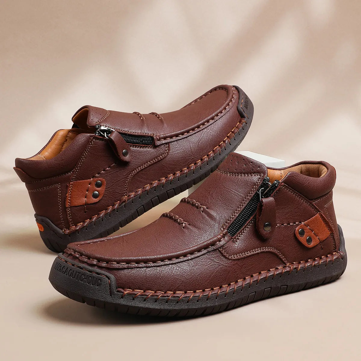 Men’s Handmade Premium Leather Slip-On Driving Boots