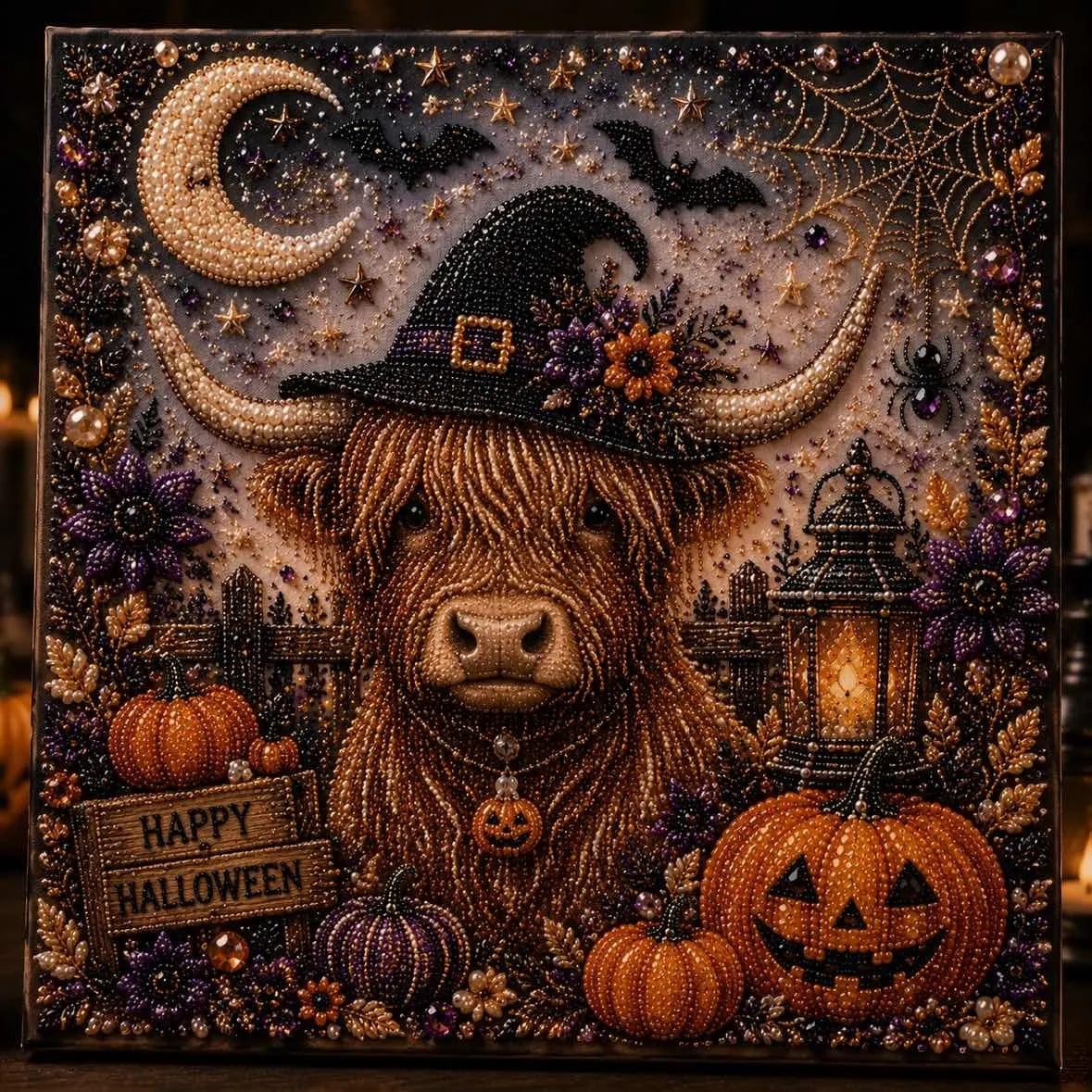 🔥Last Day 49% OFF - 👻 Cute Ghosts Pumpkins 3D Pearl Mosaic Art Kit Halloween Decor (No Mess, Beginner), Age 8+(📦Buy 2 Free Shipping)
