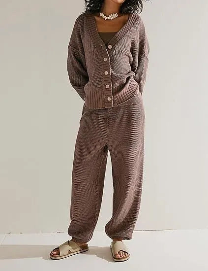 Soft Ribbed Knit Cardigan Set (FREE SHIPPING)