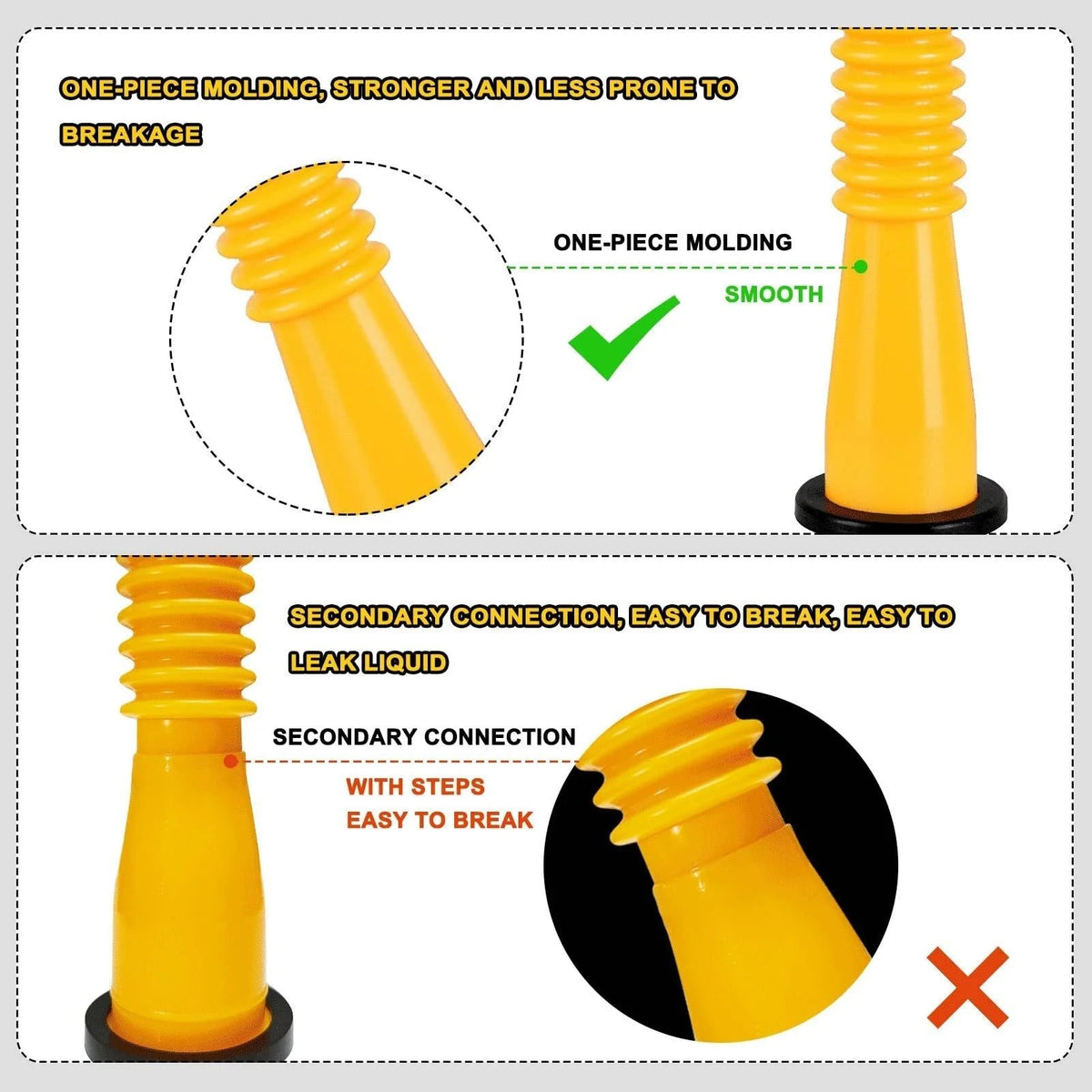 🎉Universal Gas Can Spout Replacement Kit — Flexible Leak-Proof Nozzle, Fits 1–10 Gal Cans