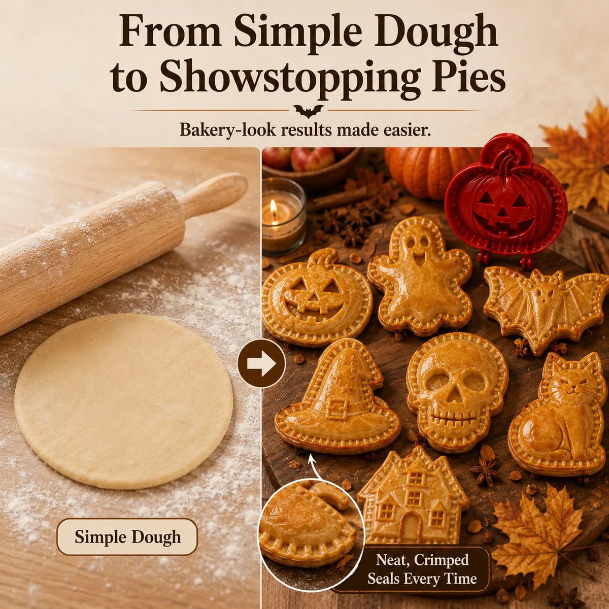 🔥Last Day 50% OFF - 🎃🥧 8-Piece Halloween Mini Hand Pie Mold Set