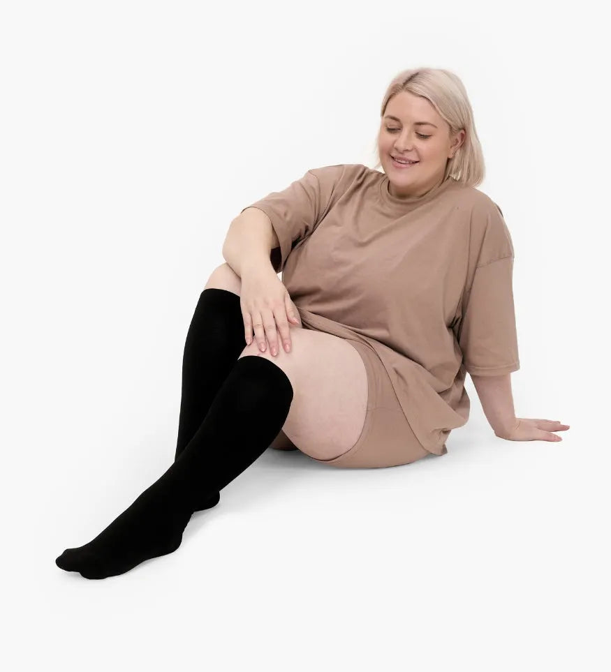 Widened Compression Stockings For Pain Relief
