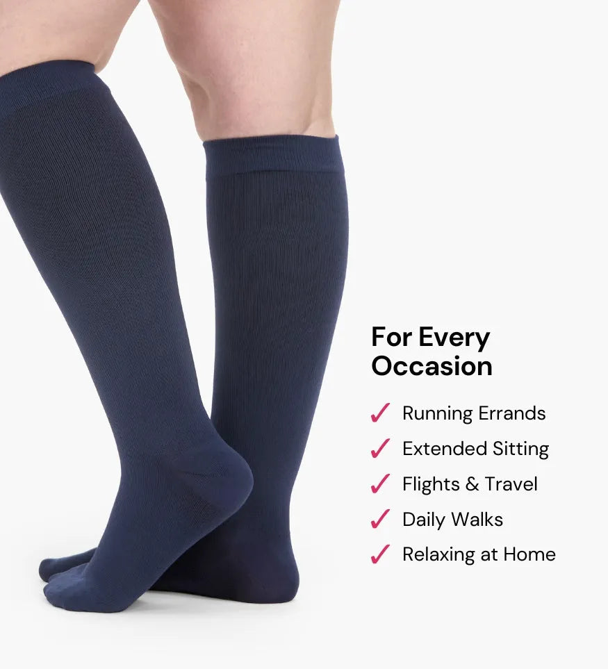 Widened Compression Stockings For Pain Relief