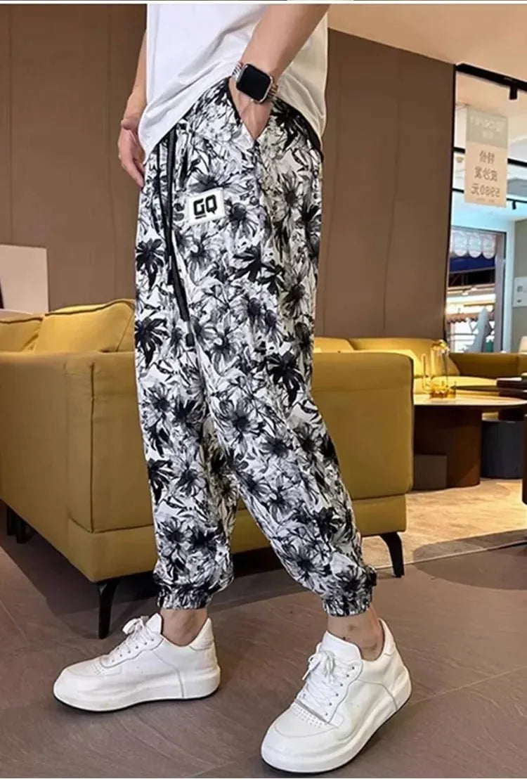 Men's Printed Ice Silk Casual Cropped Pants (Buy 2 pieces for free shipping)