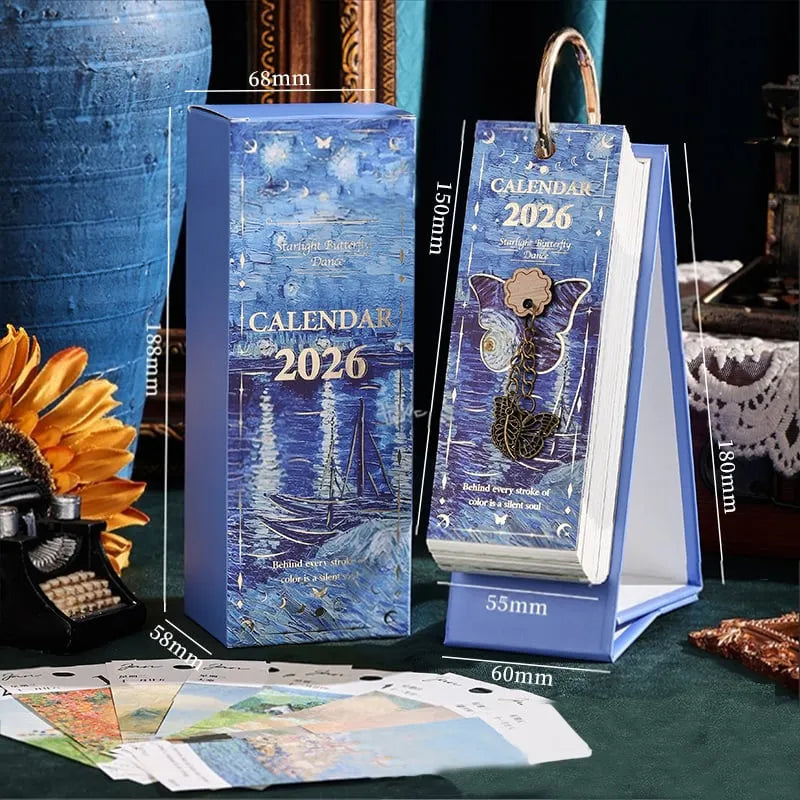 🔥LAST DAY: BUY 3 GET 1 FREE - 🎨 2026 Vintage European Style Oil Painting Flip Calendar (365 Pages)