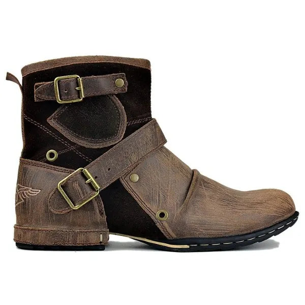 Genuine Leather Zipper-up Men's Ankle Boots