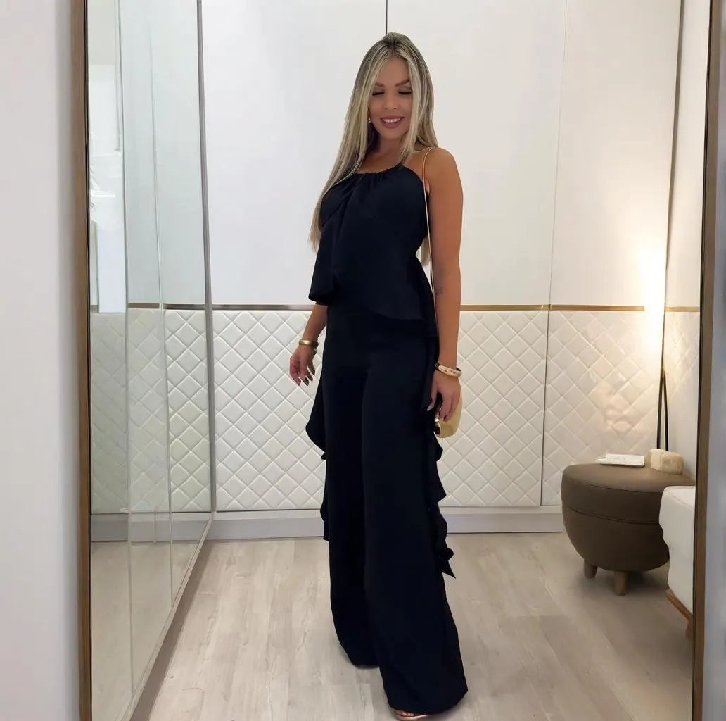 🦋Women's Backless Top & Loose Wide Leg Pants Set(FREE SHIPPING)