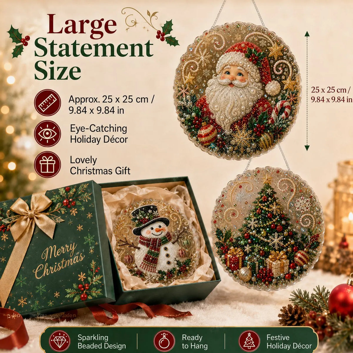 🎉🎅 Acrylic Christmas Diamond Ornament Kit — Create a Sparkling Holiday Decoration! ✨