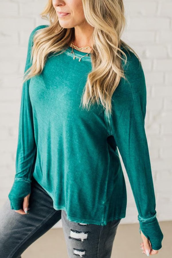 Mineral Wash Thumbhole Tee (Buy 2 Free Shipping)