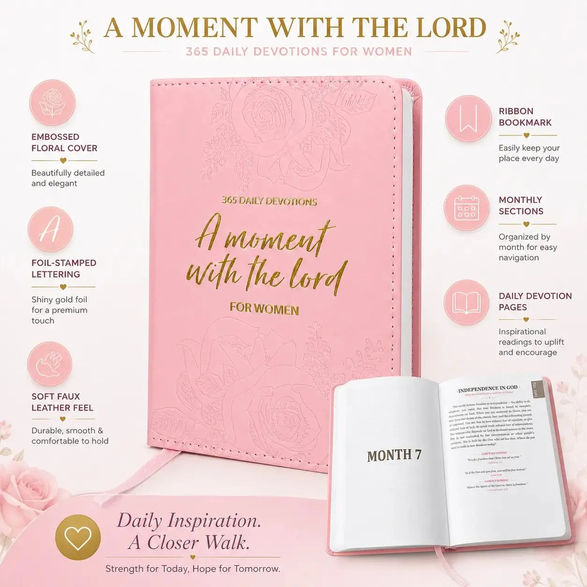 🙏✝️A Moment With The Lord – 💕365 Daily Devotional Journal for Women(📦Buy 2 Free Shipping)