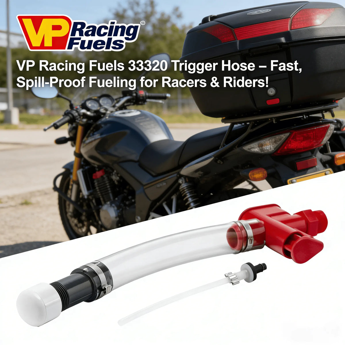 🔥HOT SALE🔥VP Racing Fuels 33320 Trigger Hose – Fast, Spill-Proof Fueling for Racers & Riders!