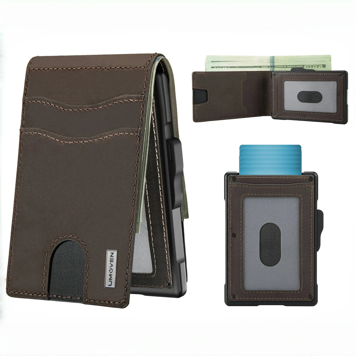 🔥 HOT SALE 🔥LAST DAY SALE 49% OFF-🔥Minimalist Pop-Up Wallet for Men – RFID Blocking Aluminum Card Holder with Cash Slot, ID Window & Leather Front Pocket