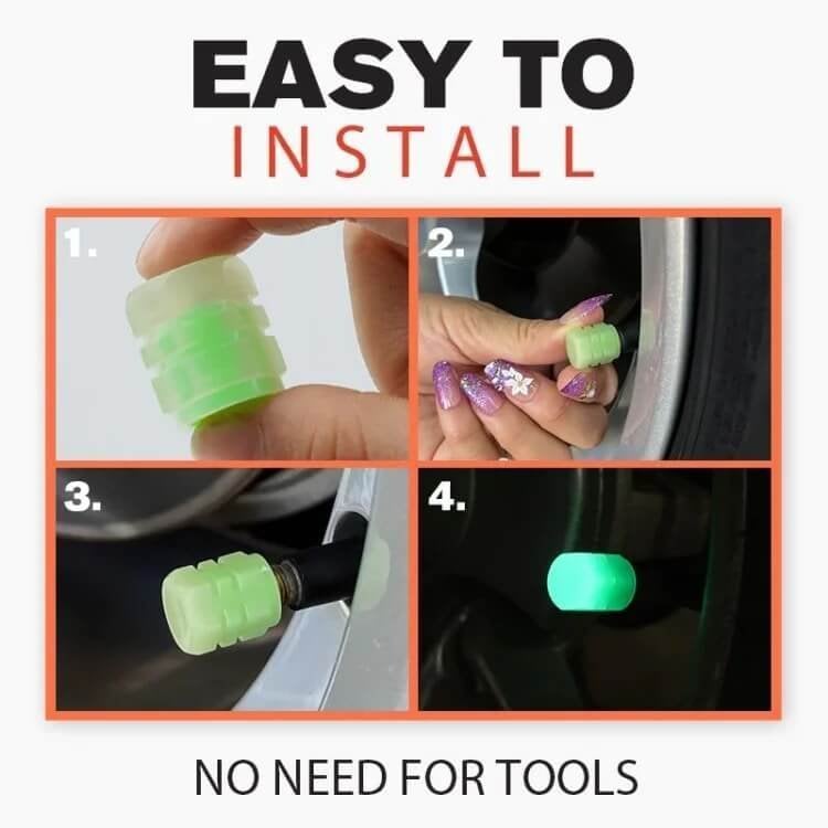 UNIVERSAL FLUORESCENT CAR TIRE VALVE CAPS 4PCS✨FREE SHIPPING OVER $49.99✨