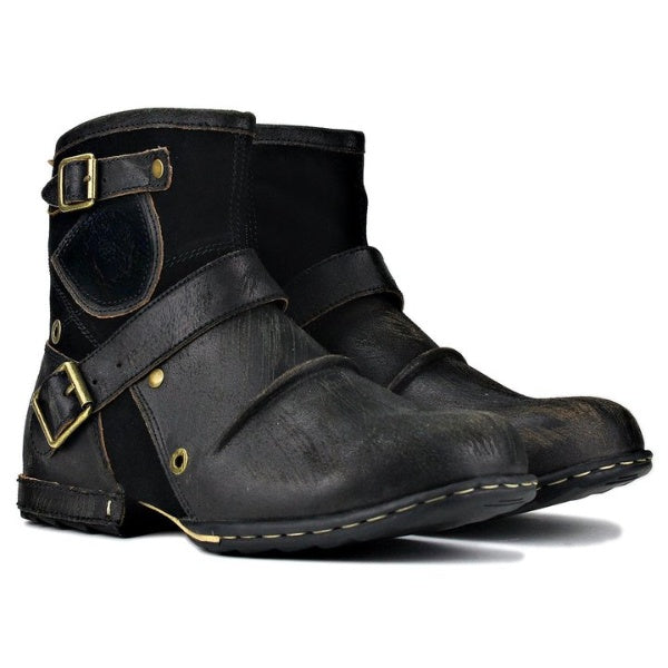 Genuine Leather Zipper-up Men's Ankle Boots