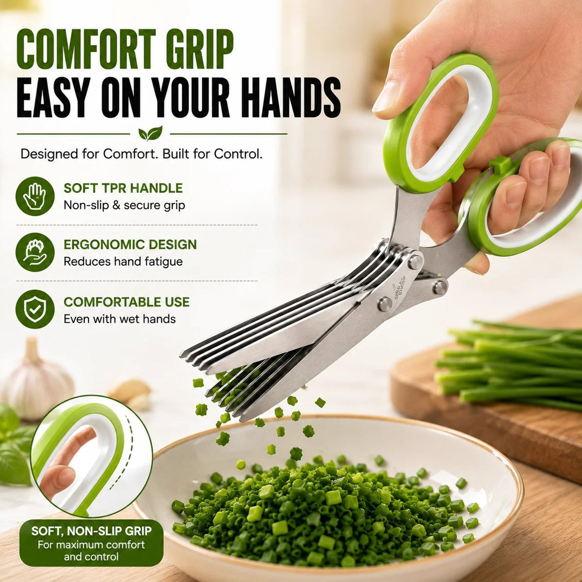 🎉 ✂️🌿5-Blade Stainless Steel Herb Scissors