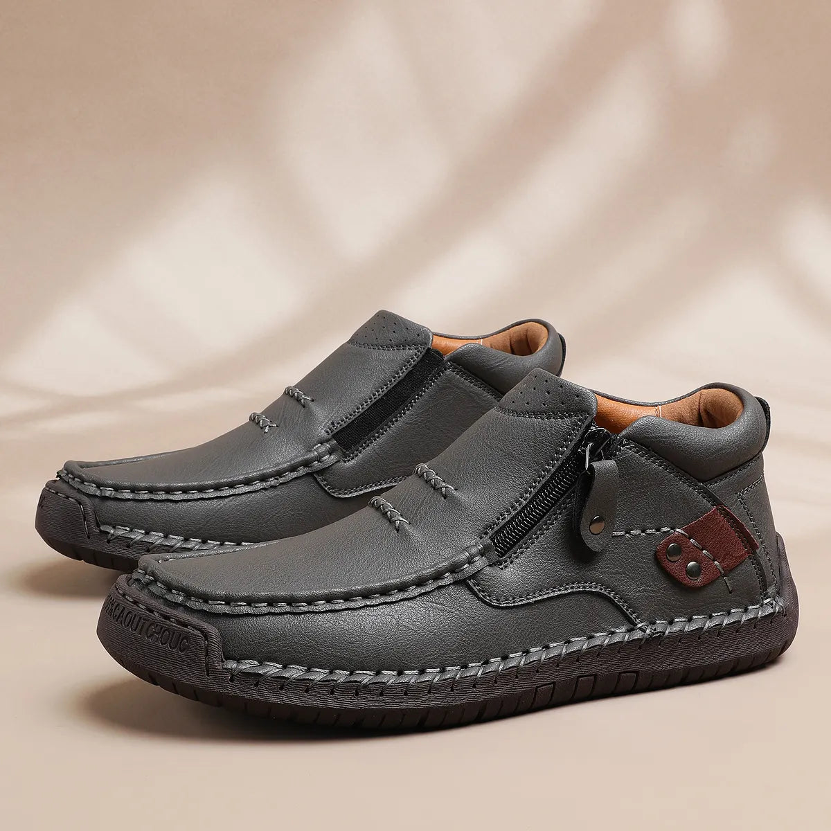Men’s Handmade Premium Leather Slip-On Driving Boots