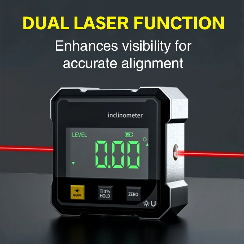 🔥HOT SALE🔥4-Side Magnetic Digital Angle Gauge with Laser