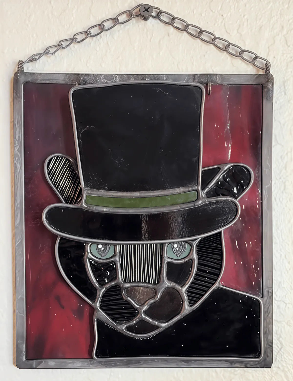 🔥Last Day 49% OFF -  🐆✨Stained Glass Black Cat Suncatcher Window Hanging Decor, Interchangeable Hat Design