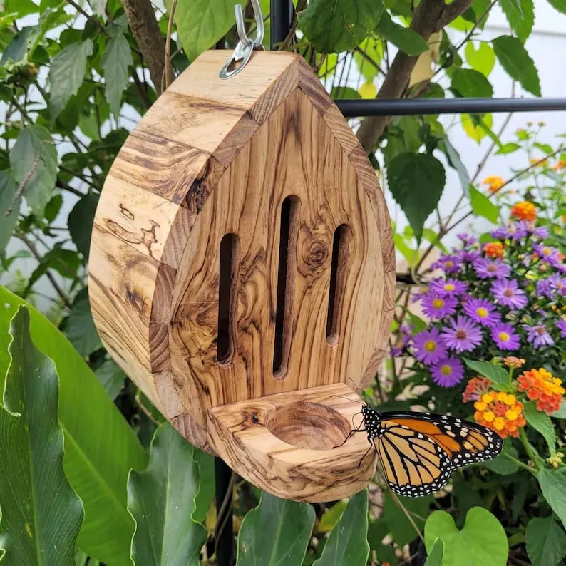 🔥HOT SALE🔥🎉Handmade Garden Butterfly House with Feeder Station🦋