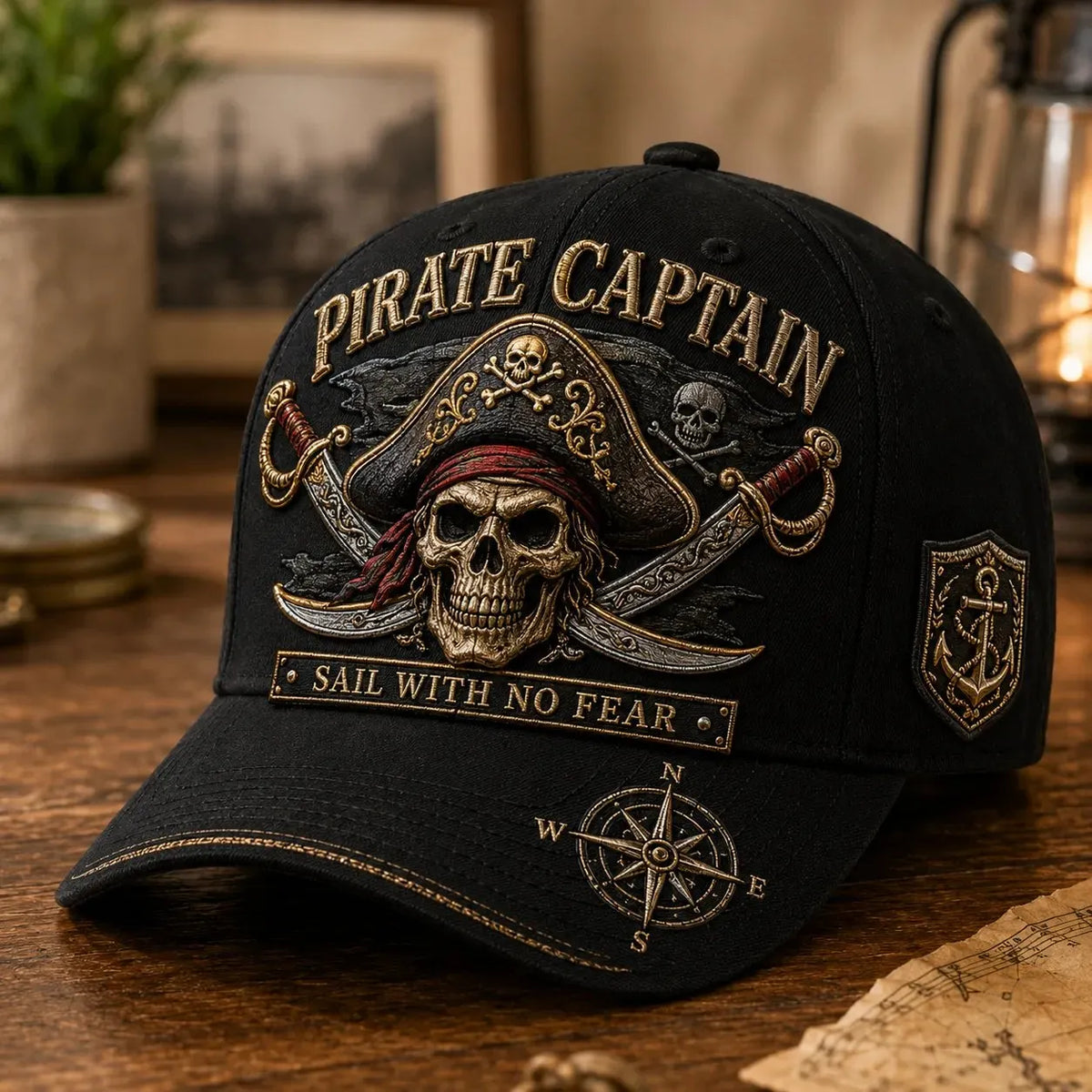🏴‍☠️ Pirate Legend Embroidered Baseball Cap | Vintage Nautical Skull Adjustable Hat for Halloween, Travel & Everyday Wear