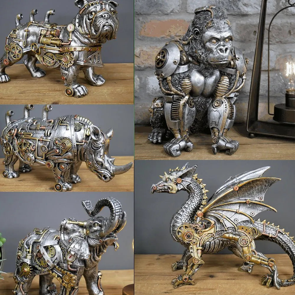 Steampunk Mechanical Animal Sculpture Collectible Resin Ornaments