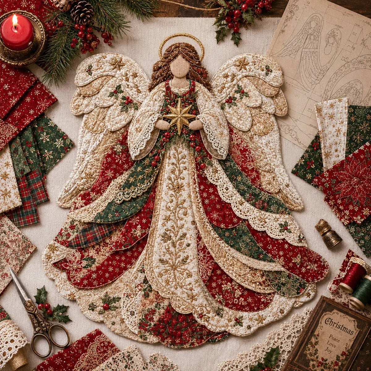 🔥LAST DAY 50% OFF - 🎅Christmas Patchwork Fabric DIY Decor Kit