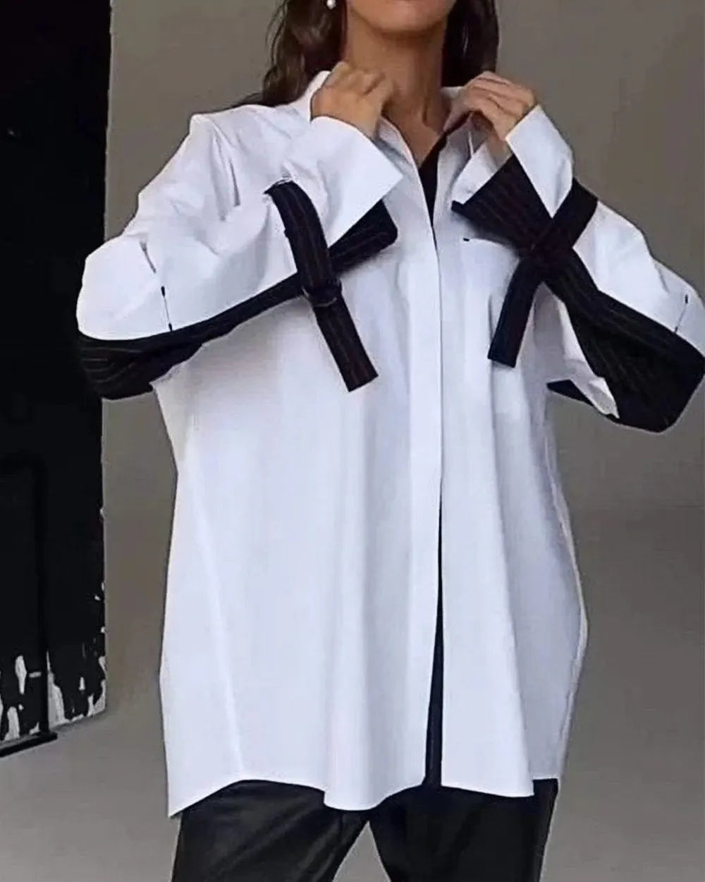 Women's Contrast Color Patchwork Shirt Top (Buy 2 Free Shipping)