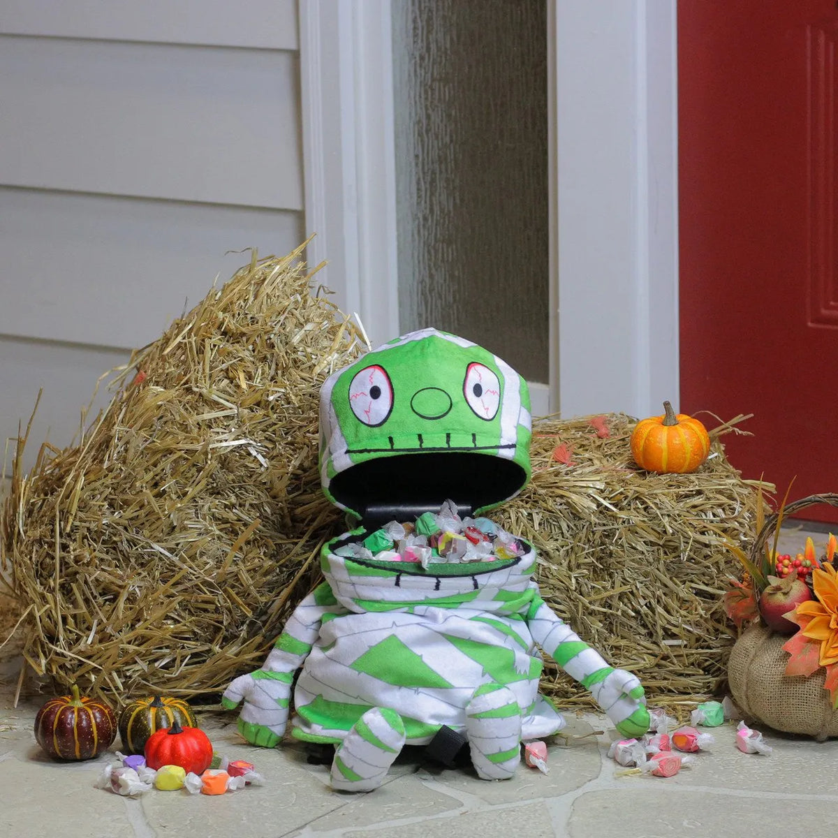 🎉🧟 Interactive Singing Mummy Plush Kids Backpack | Halloween Trick-or-Treat Candy Bag