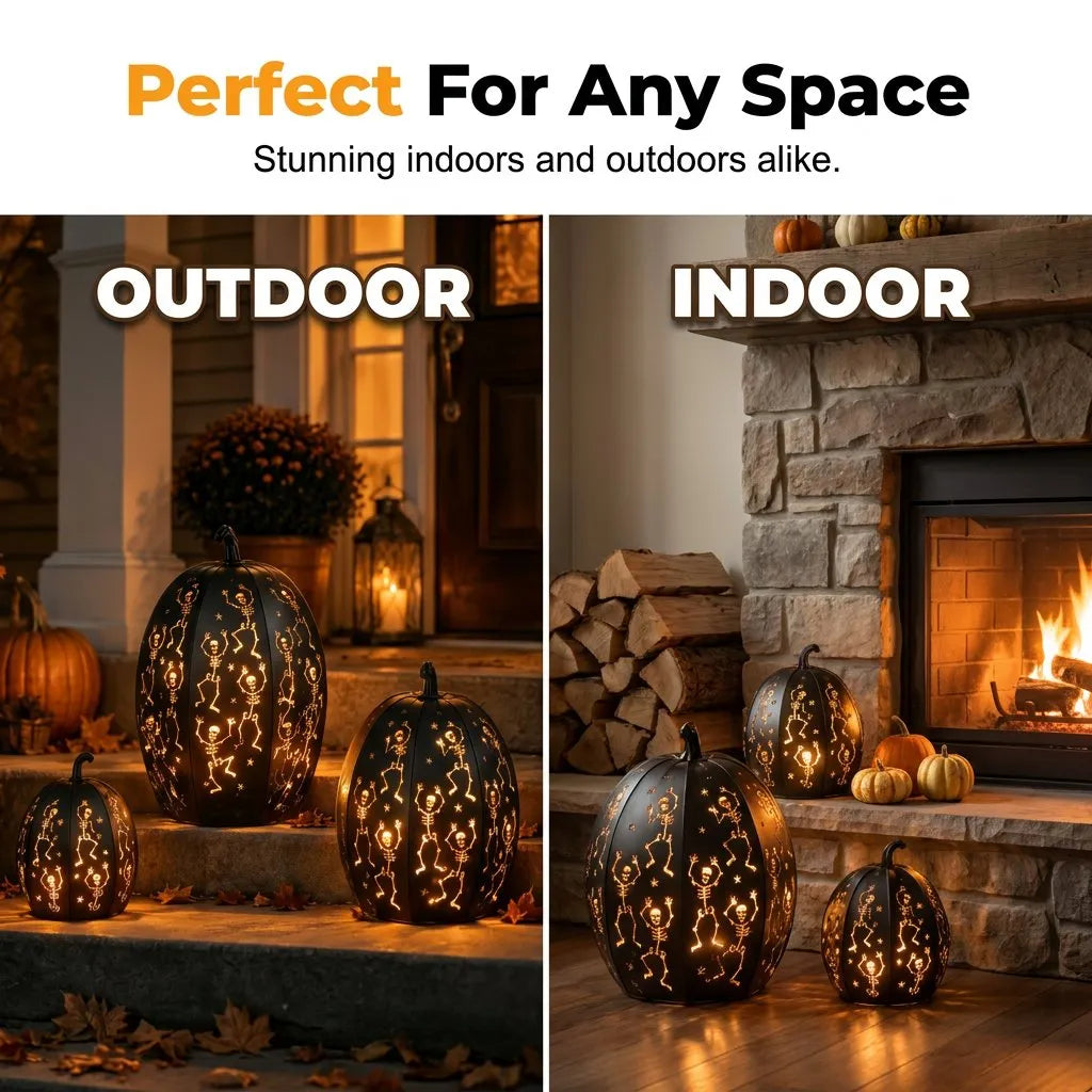 🔥HOT SALE🔥🎃Lighted Stacked Pumpkin Porch Decor with Remote & Timer –✨ 3-Tier Halloween LED Pumpkin Statue for Entryway, Covered Porch & Indoor Outdoor Seasonal Display🏡