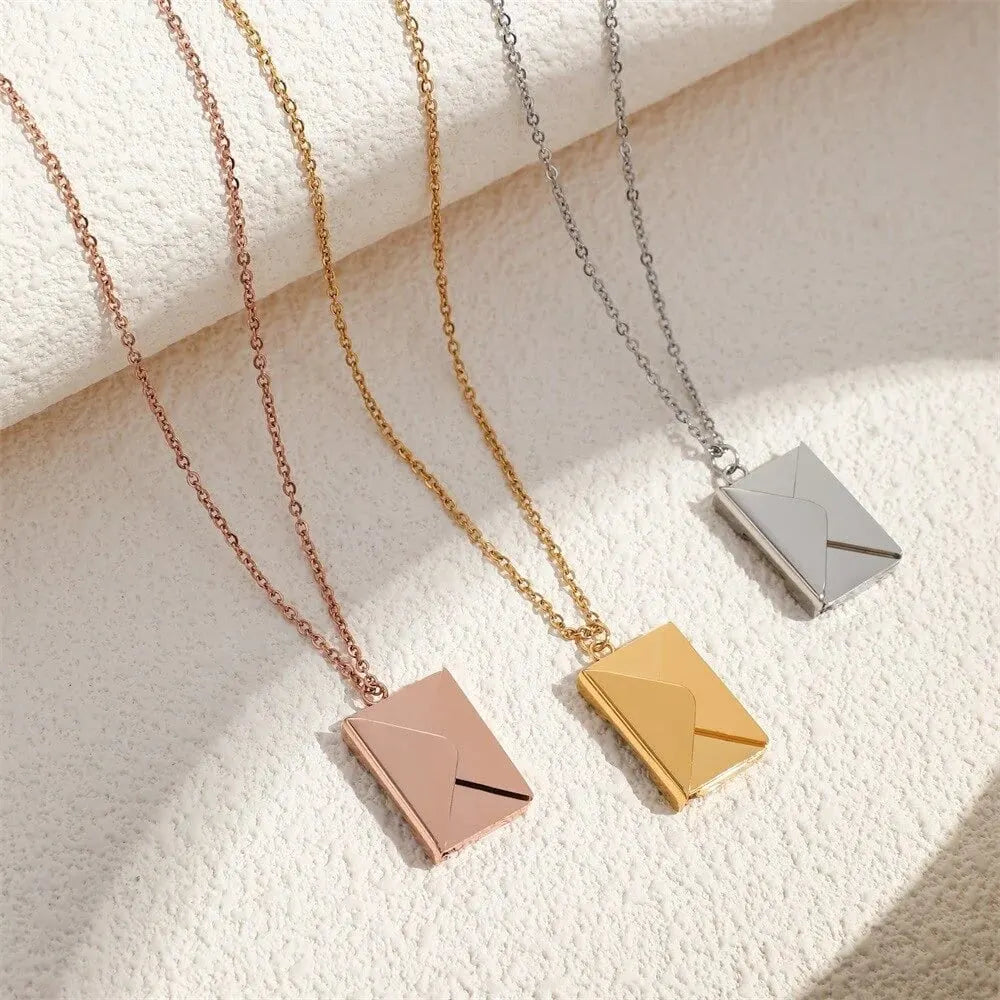 Unique Gift-Custom Love Photo Letter Envelope Necklace