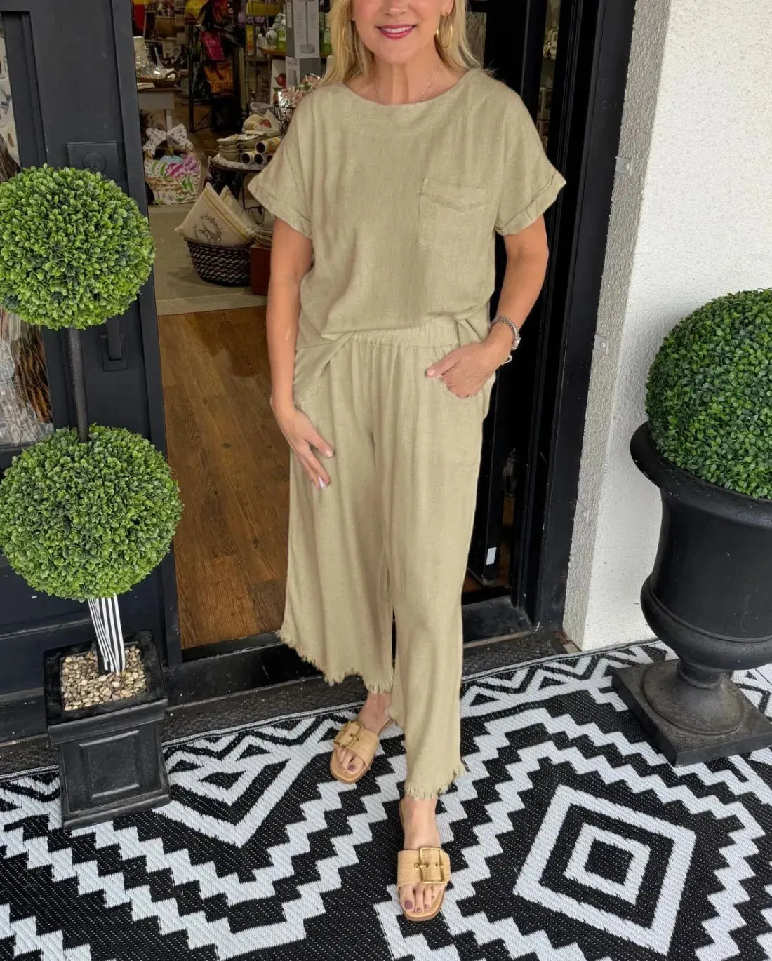 Women's Loose Top & Wide Leg Pants Set
