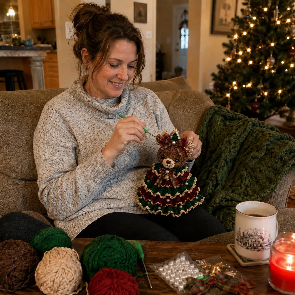 🎉🎄 Crochet Animal Christmas Tree DIY Kit
