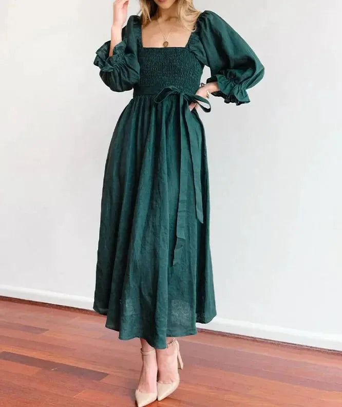 🔥Last Day Promotion - BUY 2 FREE SHIPPING🔥French Ruffled Lantern Sleeves Multi-wear Dress