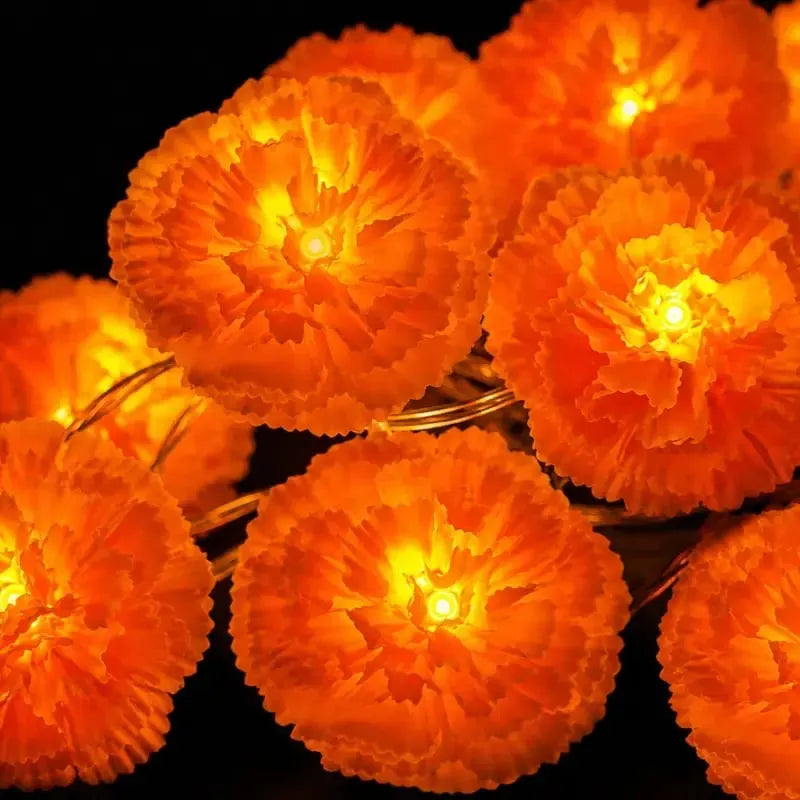 🎉Mexican Marigold Flower String Lights | 💕Death is not the end of life, forgetting is