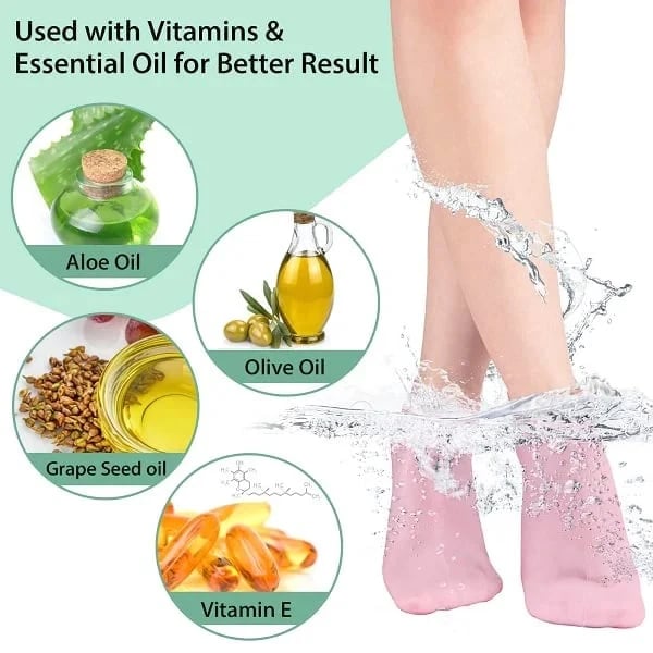 🎉🔥Hot Sale 49% OFF🔥 Women's Silicone Foot Socks – Moisturizing Gel, Cracked Heel Repair, Reusable 🦶