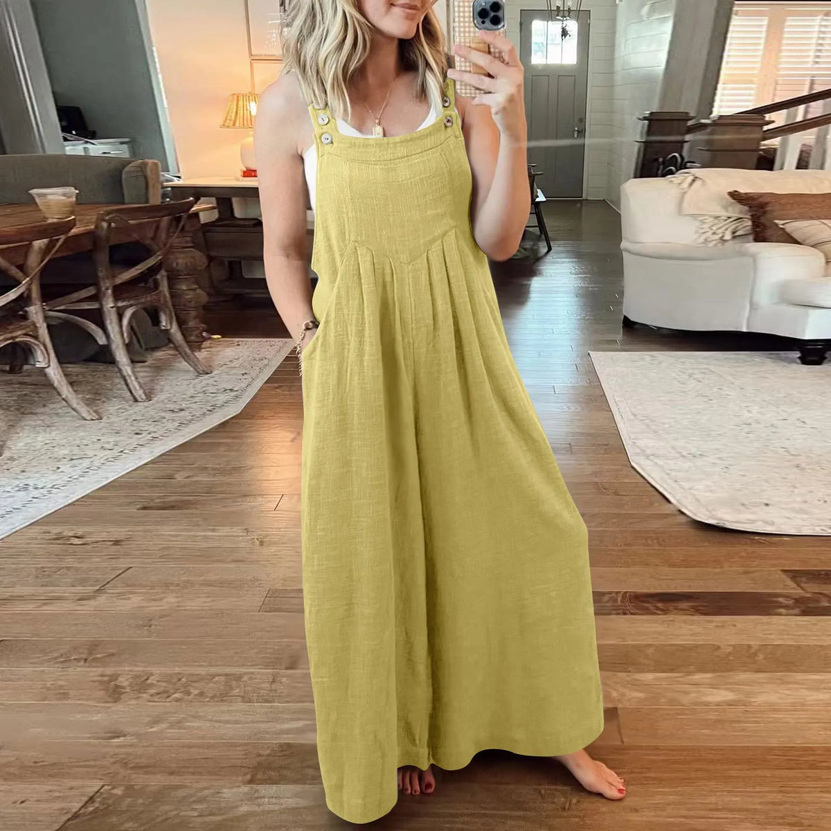 ❤️Buy 2 Free Shipping-Women's Sleeveless Wide Leg Jumpsuit with Pockets