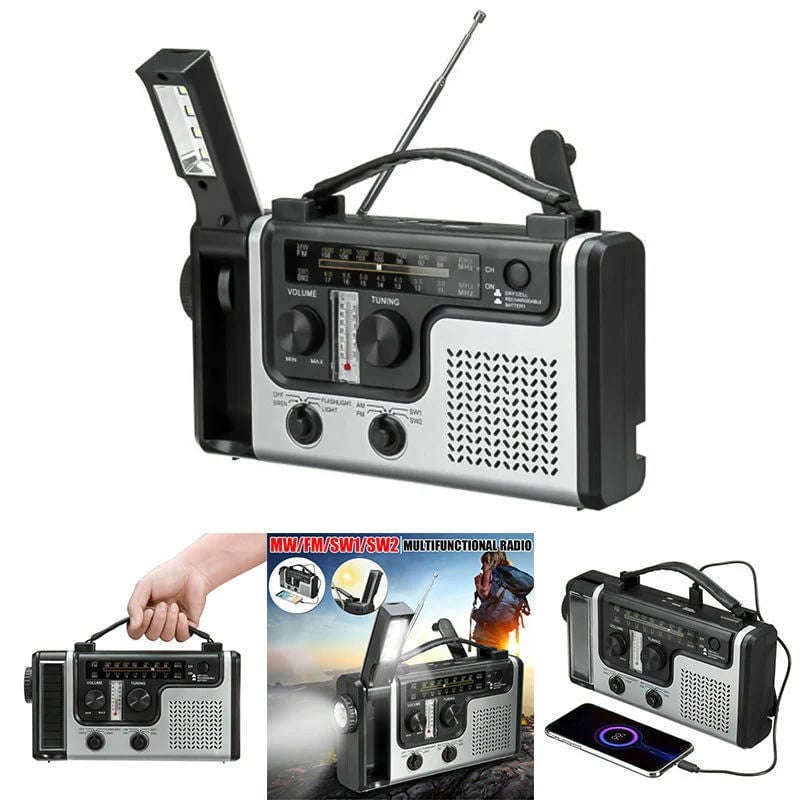 🎉Portable Hand-Cranked Emergency Radio Flashlight