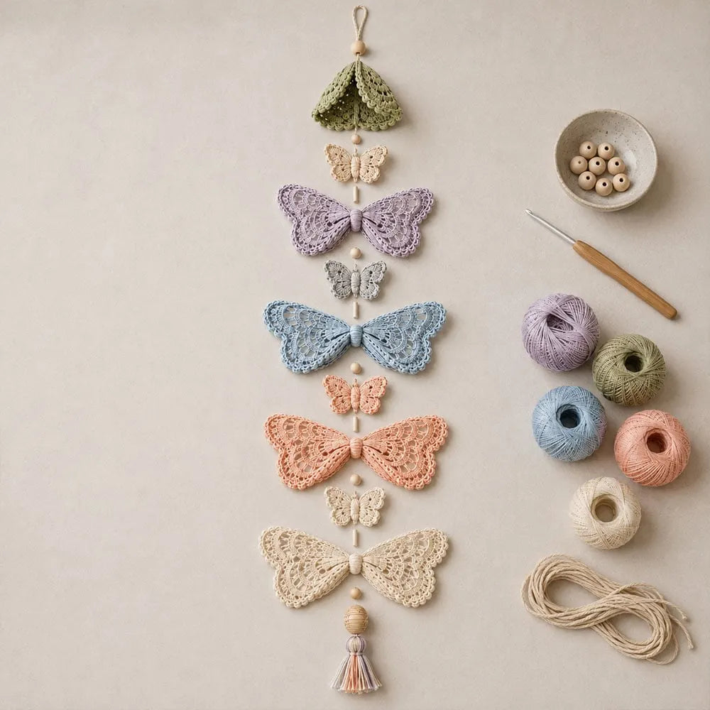 🔥 HOT SALE 🔥🔥LAST DAY 50% OFF - 🦋Butterfly Garden Cascade DIY Crochet Kit
