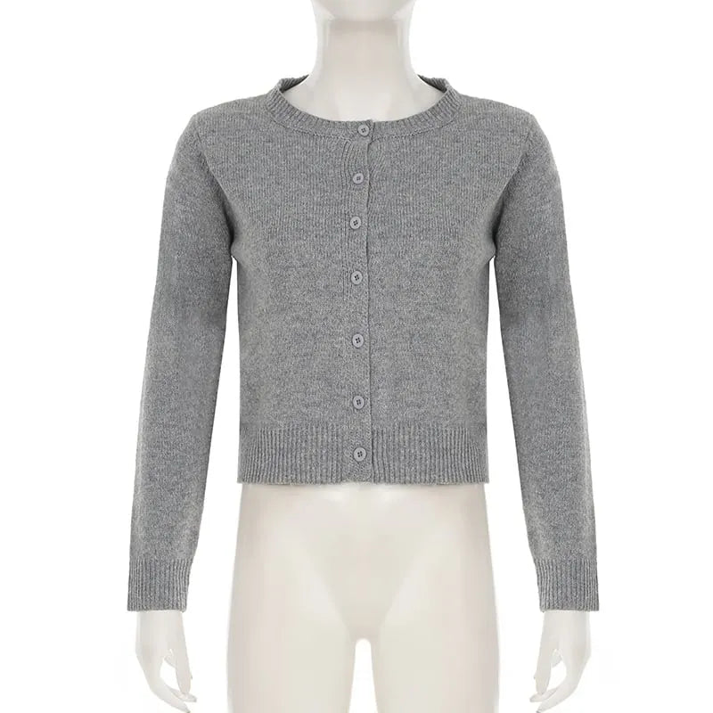 Women's Plain Button Front Cardigan