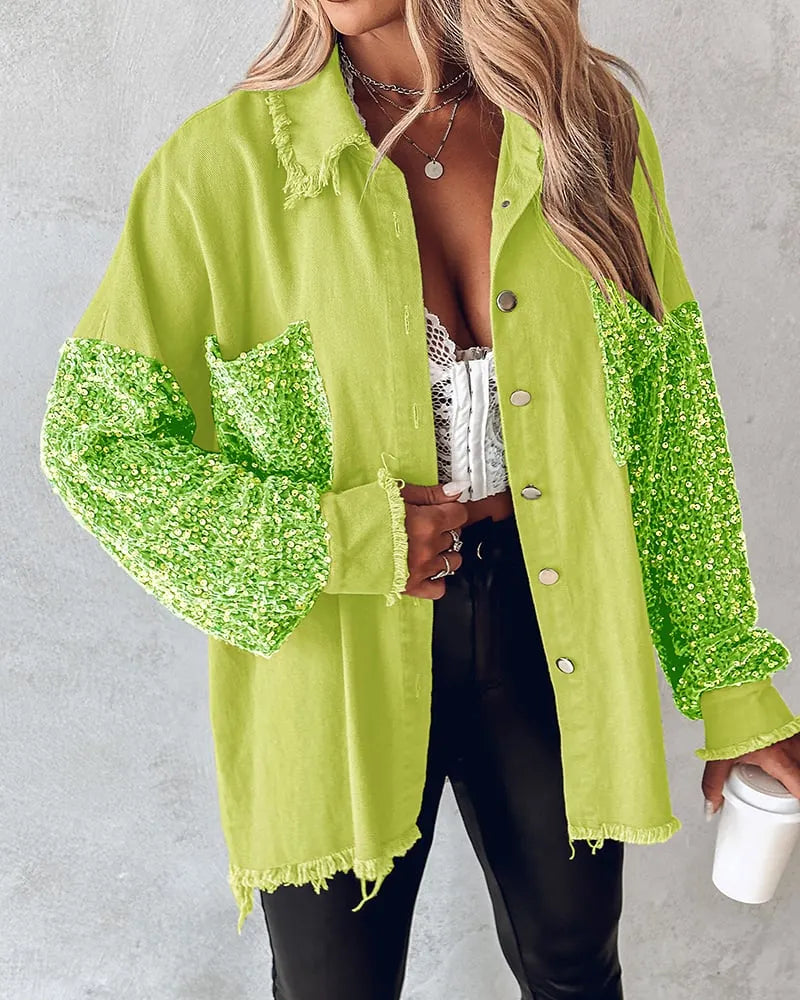 Sequined Patchwork Jacket