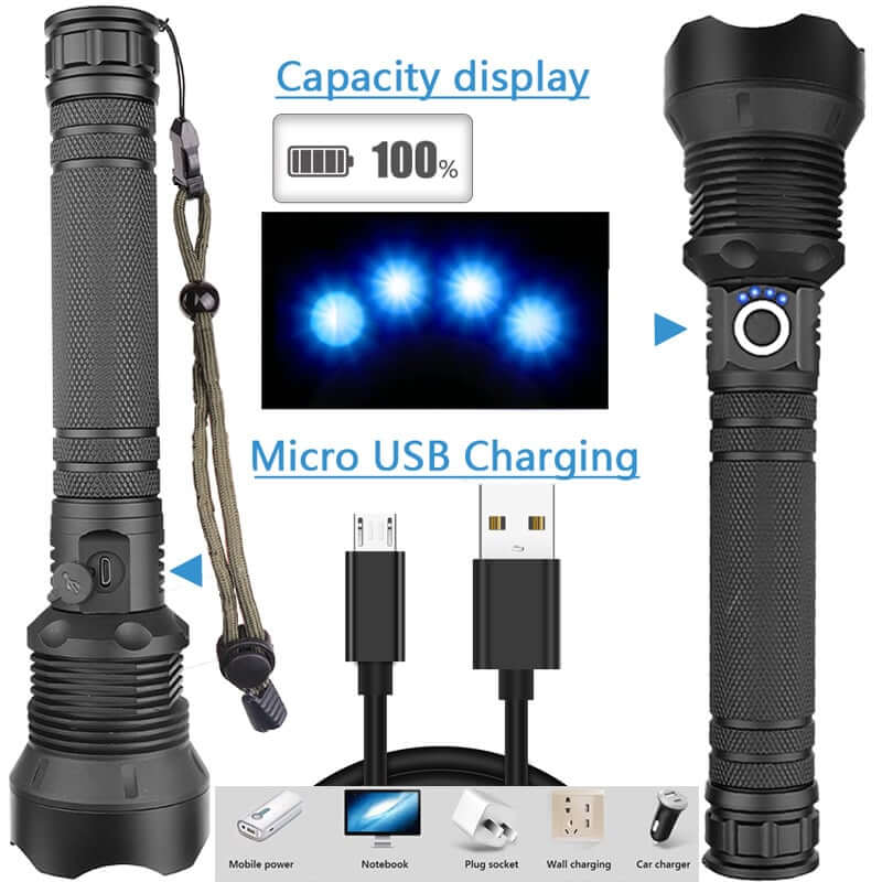 LED Rechargeable Tactical Laser Flashlight