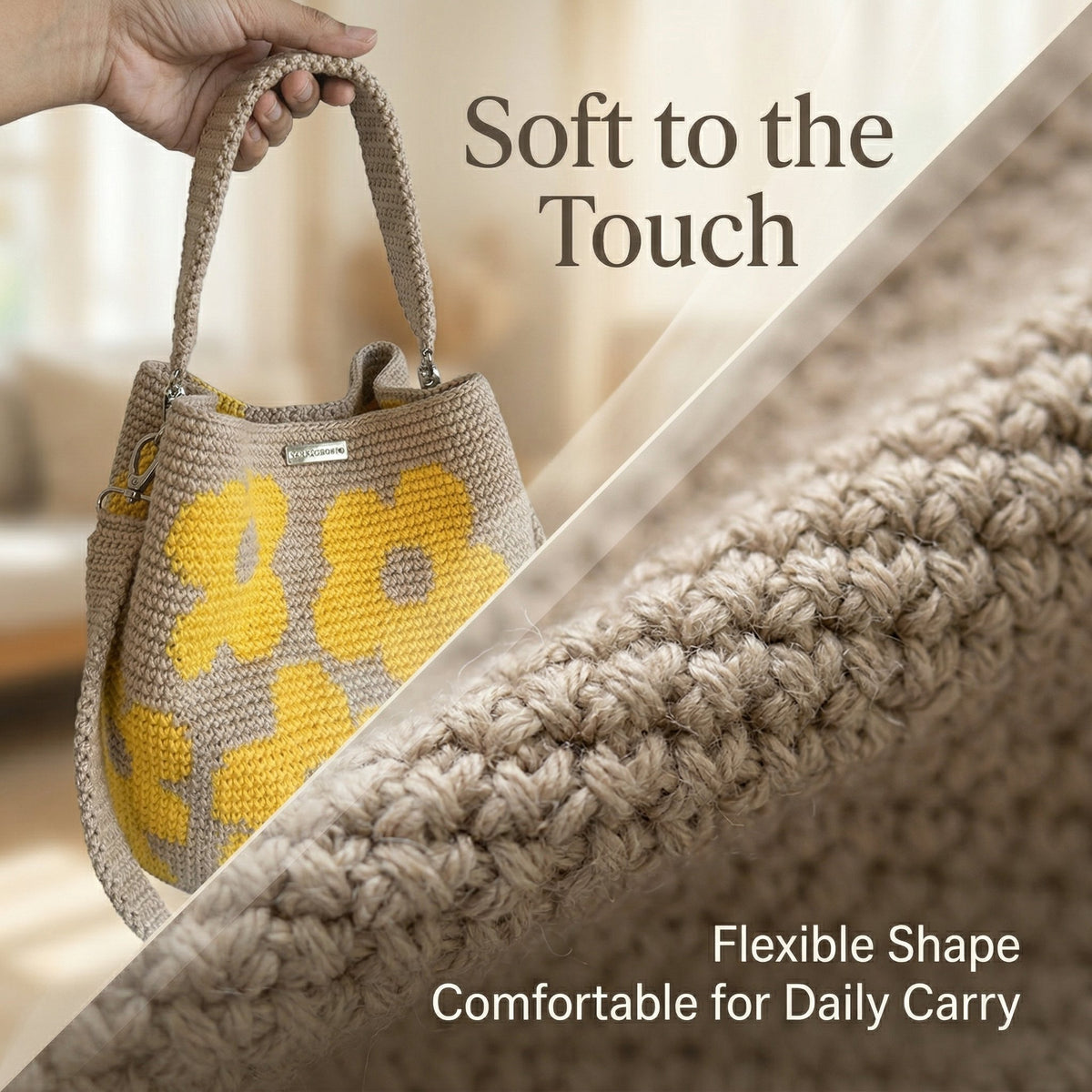 🎉Handmade Crochet Flower Tote 🌼✨