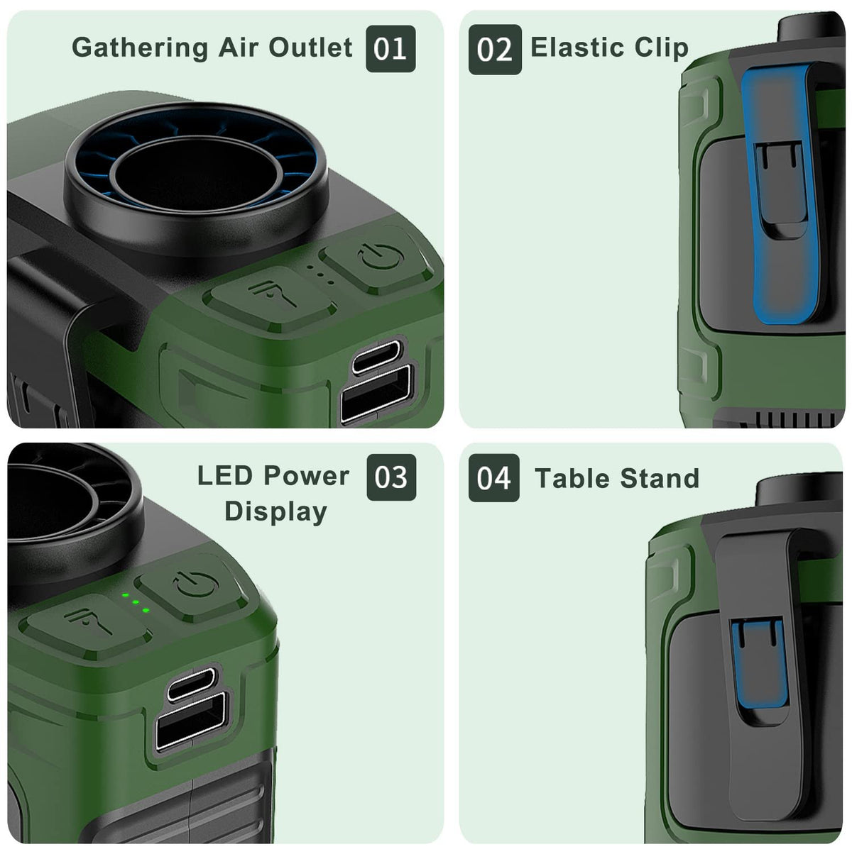 10000mAh Power Rechargeable Camping Fan for Outdoor