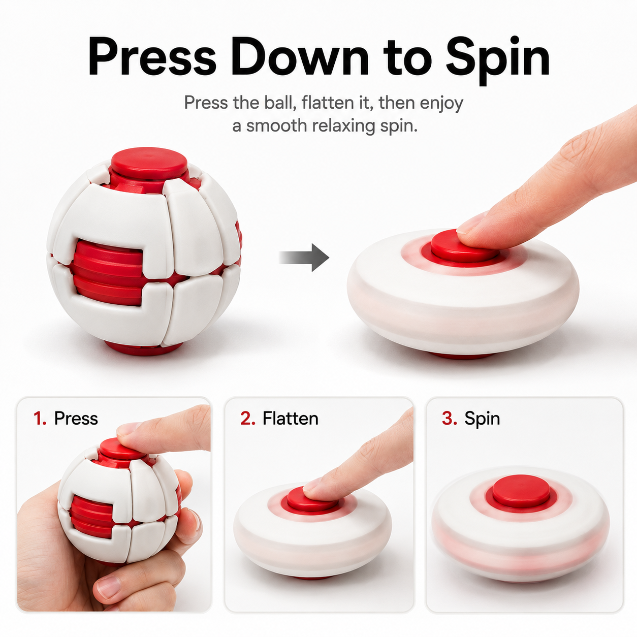 3D-Printed Push-and-Spin Stress Relief Ball